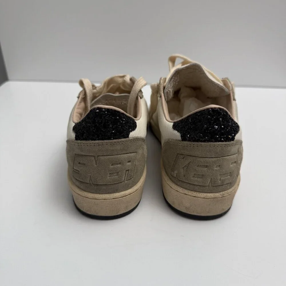 GOLDEN GOOSE BALL STAR SUEDE GLITTER STAR SNEAKERS - Picture 4 of 10